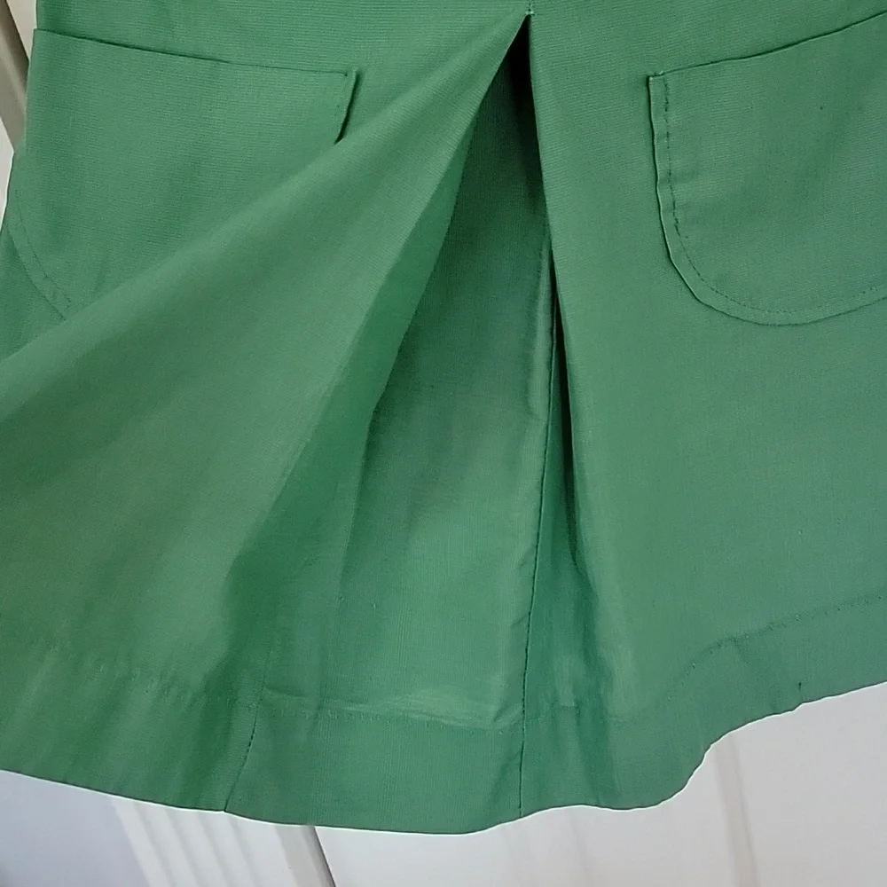 VINTAGE GIRL SCOUTS JUMPER DRESS SHIRT GREEN SIZE 7 8 GIRLS